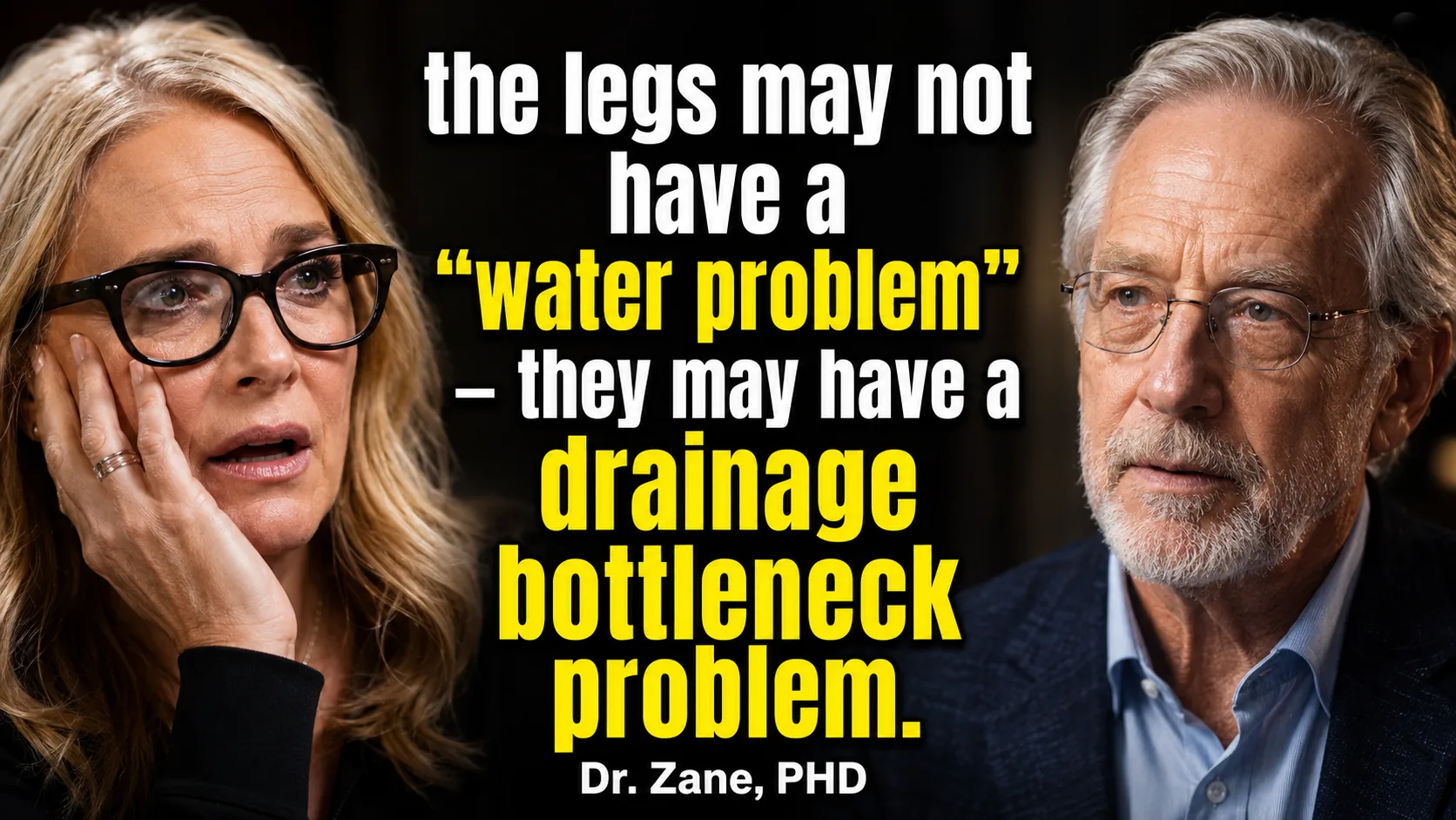 Dr. Zane, PhD: the legs may not have a water problem &mdash; they may have a drainage bottleneck problem